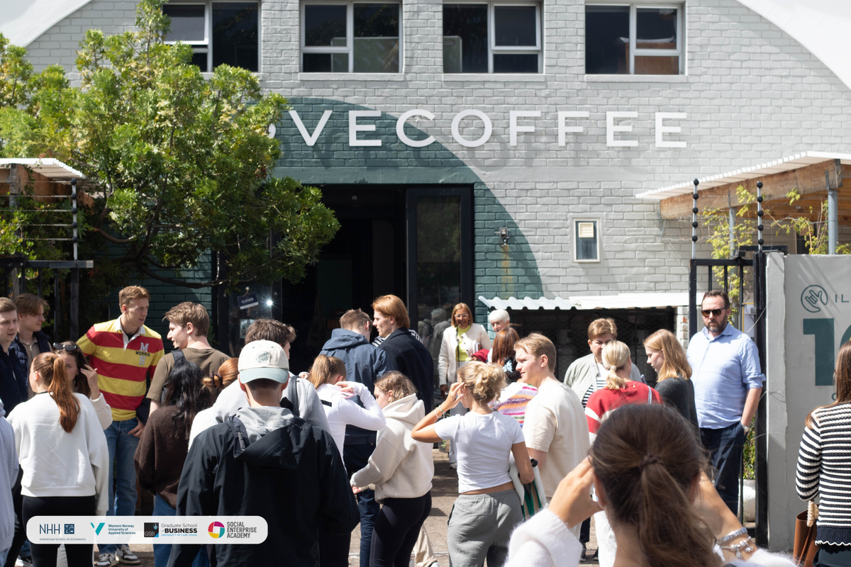 Students visiting I Love Coffee