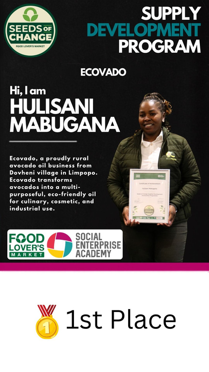 First-place winner Hulisani Mabugana