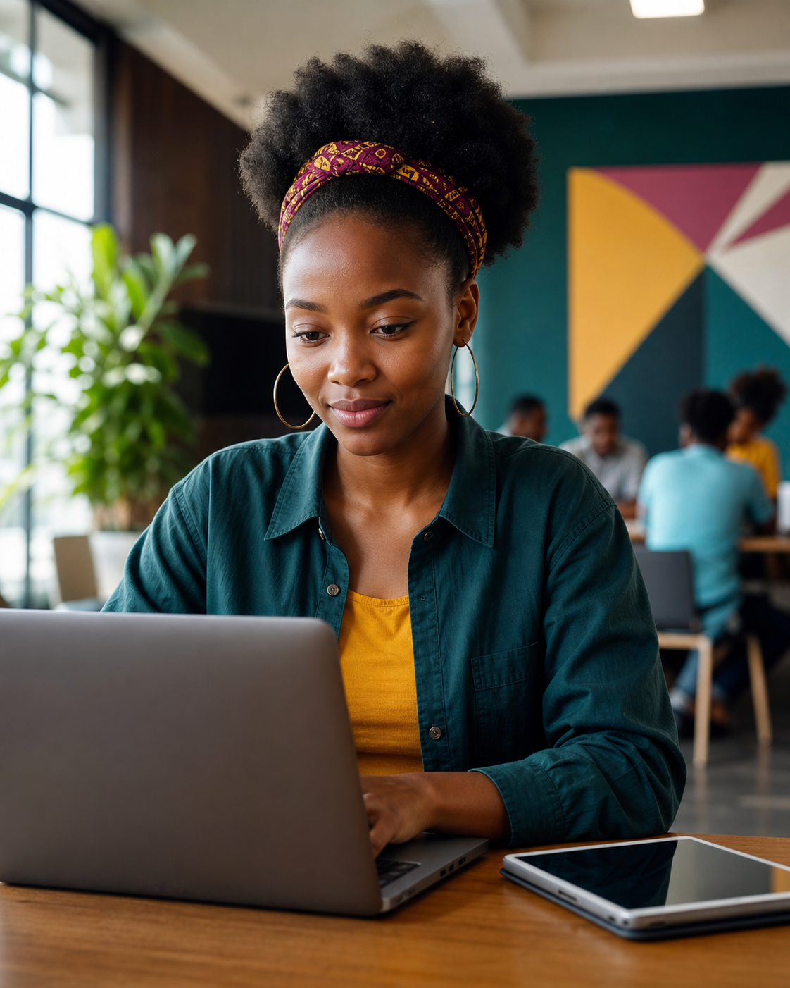 Young person using a laptop to learn AI and digital marketing skills